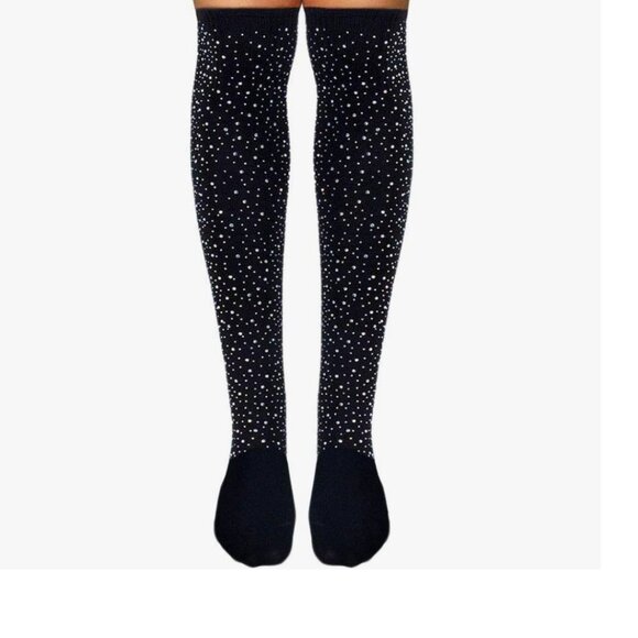 Rhinestone Over Knee High Socks - Picture 3 of 6